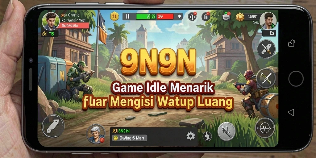 Screenshot gameplay 9N9N yang menunjukkan strategi Idle yang menyenangkan.