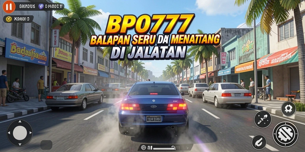 Screenshot menampilkan aksi balapan seru di BPO777.