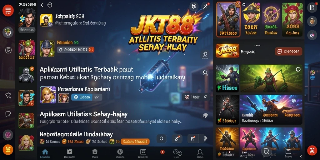 Tampilan utama JKT88 dengan fitur-fitur utilitas yang lengkap.
