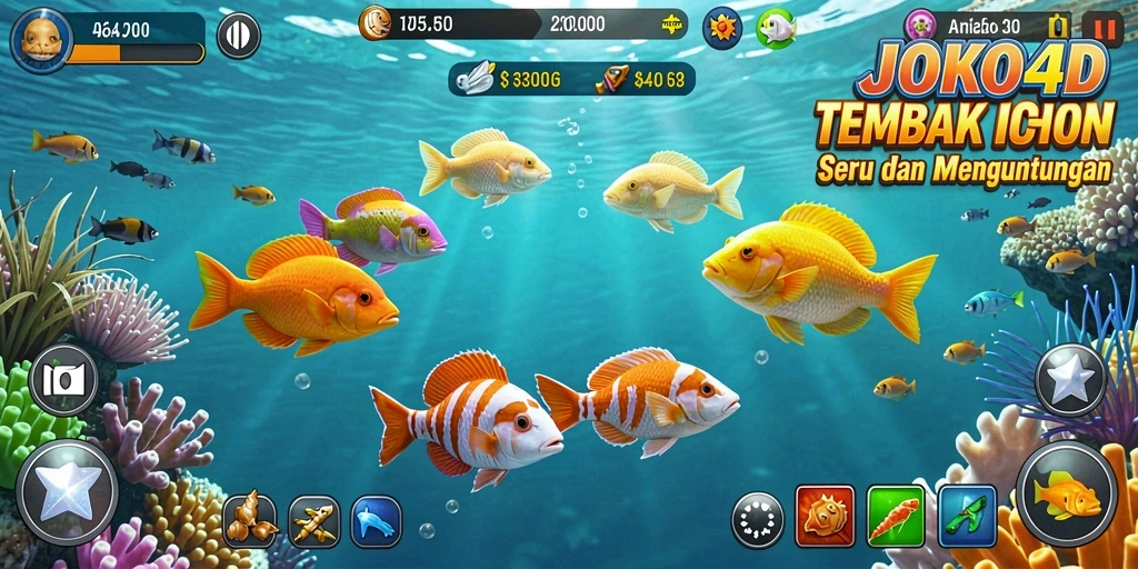 Tampak gameplay seru dari JOKO4D saat menembak ikan.