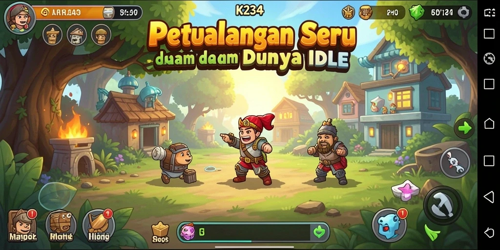 Screenshot utama K234 menampilkan gameplay santai dan seru.