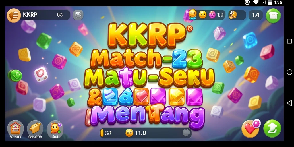 Screenshot utama KKRP menampilkan keseruan gameplay Match-3 yang penuh warna.