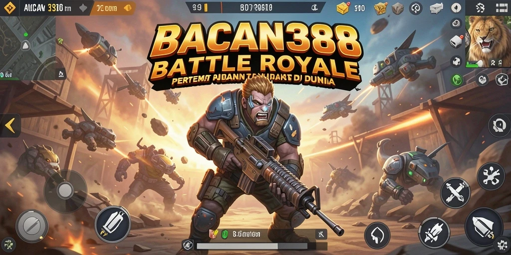 Tampilan gameplay mendebarkan dalam pertempuran Battle Royale MACAN388.