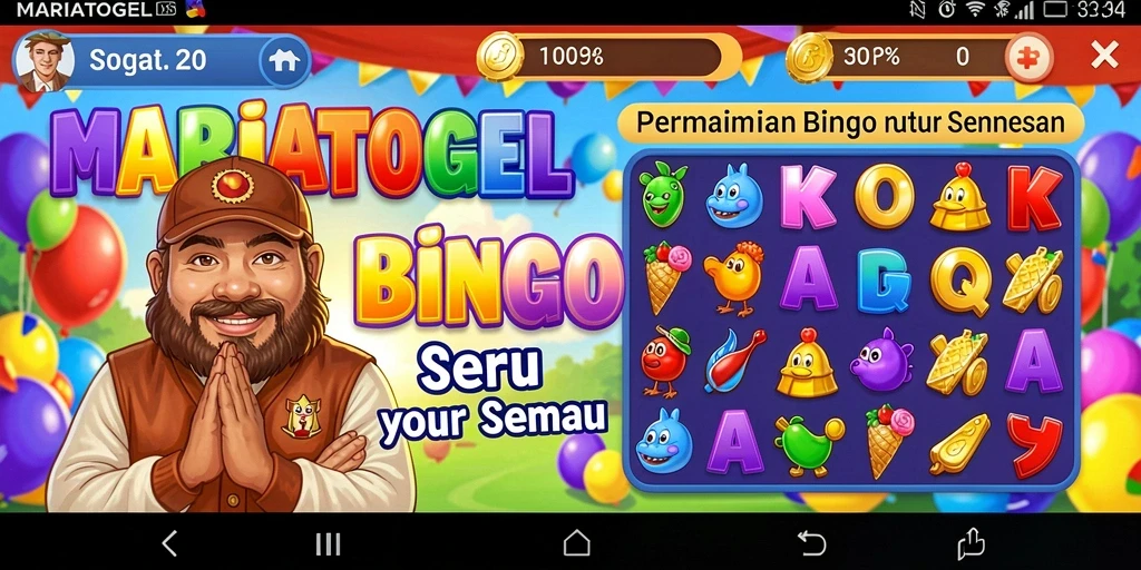 Tangkapan layar gameplay seru Bingo MARIATOGEL.