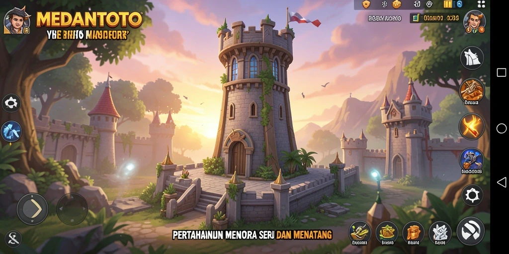 Tangkapan layar menampilkan aksi pertahanan menara dalam MEDANTOTO.