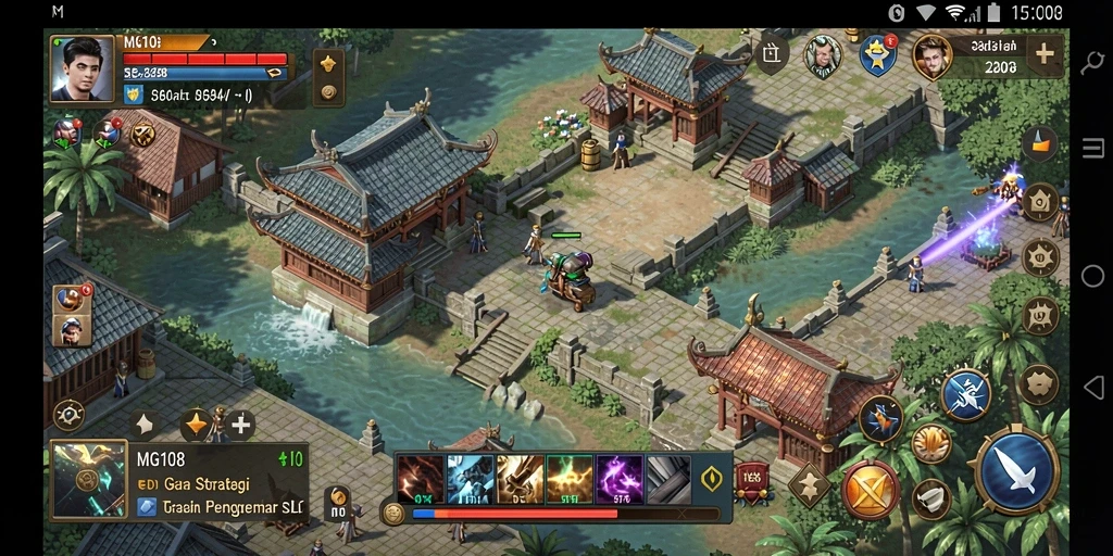 Screenshot MG108 menampilkan aksi strategi yang menegangkan di dalam game SLG.
