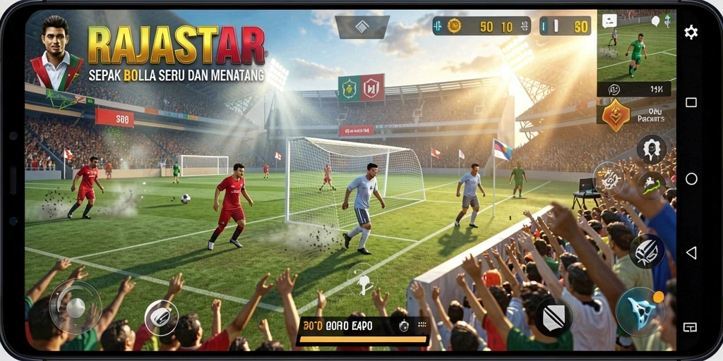Tampilan gameplay RAJASTAR yang menegangkan dan seru.