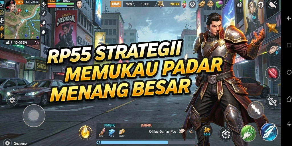Screenshot gameplay RP55 menunjukkan aksi strategi yang intens dan seru.