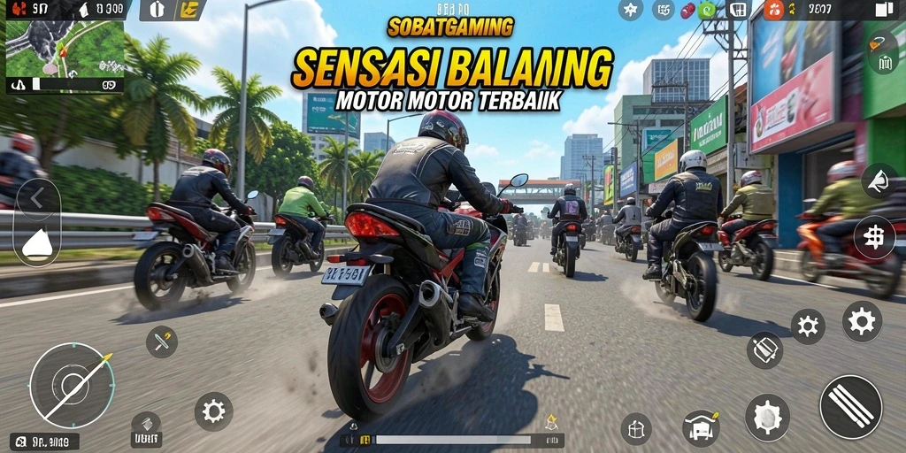 Tampilan seru gameplay balapan motor di SOBATGAMING.