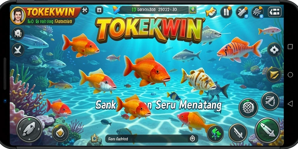 Tampilan gameplay memikat dari TOKEKWIN dengan aksi Tembak Ikan yang seru.
